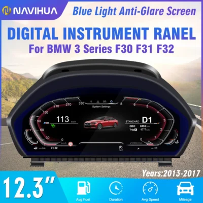 Navihua Car Dashboard Panel Speedometer Virtual Instrument Digital Cluster for 3 Series F30 2013-2017 - immagine 3