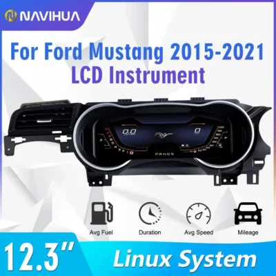 NaviHua 12.3 inch Speedometer Virtual Cockpit Dashboard Car Digital Cluster LCD Dashboard Automotive For Ford Mustang 2015 2020
