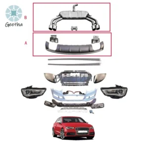 For Car Accessories A3 Upgraded To S3 Body Kits Front Bumper Grille Headlights Side Skirt Body Kit for Audi 2013-2016