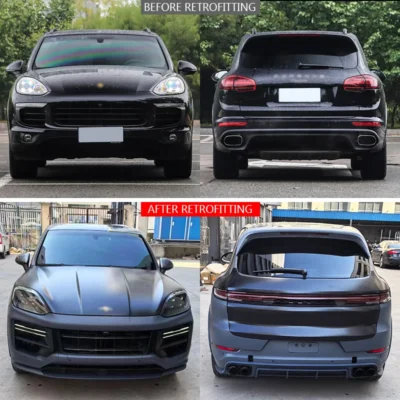 For Porsche Cayenne 2011-2017 Car Modification 2024 Turbo GT Bodykit Car Front and Rear Bumper Taillights - immagine 2