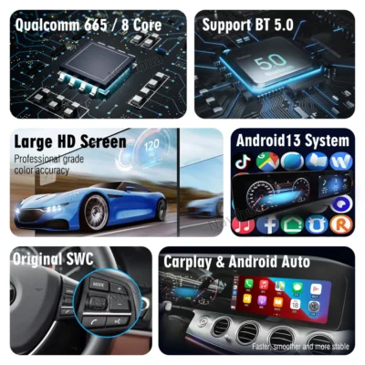 12.3 inch Android Car Radio & Cockpit Digital Cluster DVD Player GPS Navihation Stereo for Benz E Class W213 2017-2019 Carplay - Image 6