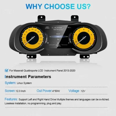Navihua New upgrade Instrument Panel Speed Meter cockpit Car Radio Player Dashboard For Maserati Quattroporte 2013-2020 - immagine 5