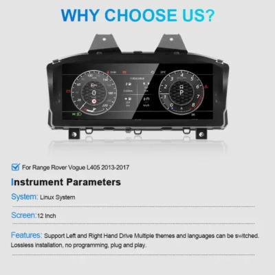 Navihua 12.3" Car Dashboard Virtual Instrument Digital Cluster Cockpit LCD for Range Rover Vogue L405 Sport L494 Speedometer - immagine 4