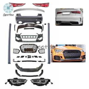 For Car Conversion Upgraded Facelift Bumper Bodykit for Audi A3 8V 13-16 Old Change To New 17-19 RS3 Body Kits Front Bumper