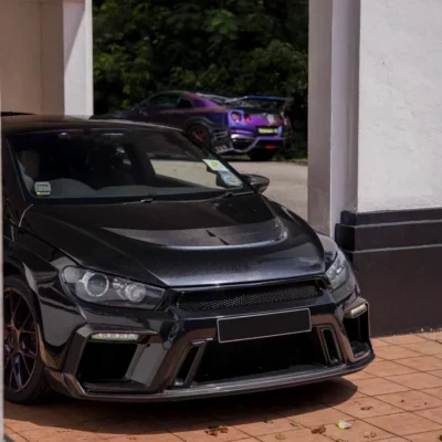 Car Wide Body Kit for Volkswagen Scirocco Upgrade ASP Style Front Bumper Rear Bumper Side Skirts Rear Spoiler Hood Wide Body Kit - immagine 6