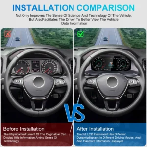 Navihua LCD Digital Dashboard Display Panel Virtual Instrument Panel Dashboard Screen Cockpit for VW Amarok 2019-2020
