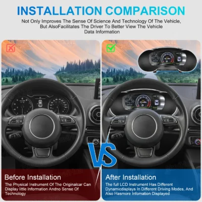 For Audi A3 2013 2019 Auto Speedometer 12.3 Inch Car Digital Cluster LCD Dashboard Screen Virtual Cockpit Instrument New Upgrade - immagine 5