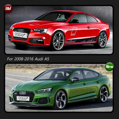 TYPY RS5 body kits For Audi 2008-2016 A5 upgrade to 2020+ RS5 front car bumper car grill hood headlights - immagine 2