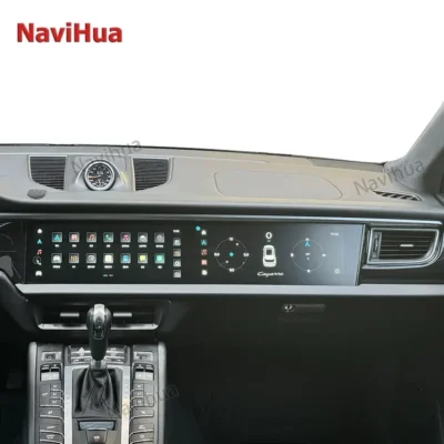 NaviHua Hot Sales 12.3 inch Dual Screen Android Car Radio GPS Navigation Multimedia Player Stereo For Porsche Macan 2014 2017 - immagine 2
