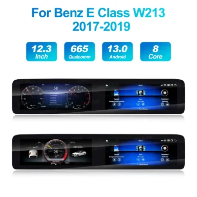 Dual Screen CarPlay Auto Radio Android 13 For Mercedes-Benz E Class W213 2017-2019 GPS Navigation Multimedia Player Head Unit - Image 3