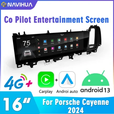16" Android 13 Car Stereo for Porsche Cayenne 2024 Co-Pilot Entertainment Car Multimedia Display Touch Screen GPS Navi Carplay - Image 3