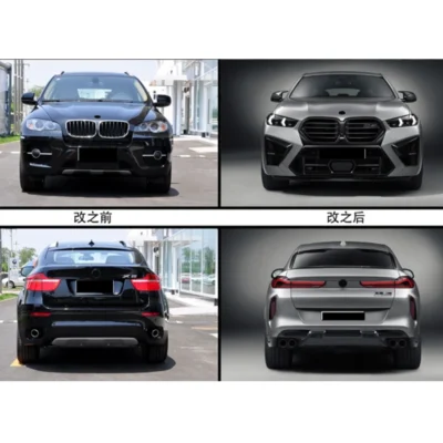 X6 E71 Upgrade to G06 LCI X6M Style Body Kit Bumper Head Lights Fender Exhaust 2009-2014 X6 E71 Old to New Facelift Car Parts - immagine 5