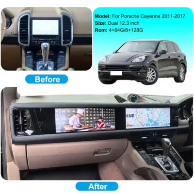 Navihua New Arrival Dual Screen Android Car Radio Multimedia Player RHD LHD Auto Carplay Monitor For Porsche Cayenne 2011-2017 - immagine 4