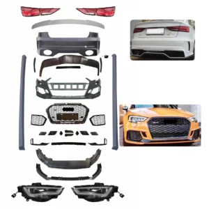 Car Conversion Upgraded Facelift Bumper Bodykit for Audi A3 8V 13-16 Old Change to New 17-19 RS3 Body Kits Front Bumper