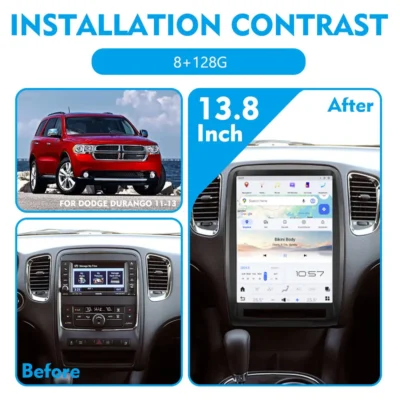 Navihua New Design 13.8'' Touch Screen Android Car Radio GPS Navigation Car DVD Player Multimedia For Dodge Durango 2011-2013 - immagine 3