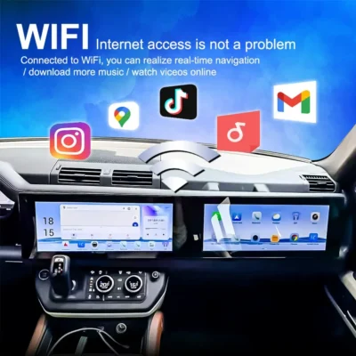 NaviHua Dual Screen 33.6 Inch Android Car Radio Multimedia Carplay Auto Stereo DVD Player for Land Rover Defender L663 2018 2024 - immagine 5