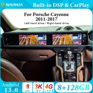 Navihua New Arrival Dual Screen Android Car Radio Multimedia Player RHD LHD Auto Carplay Monitor For Porsche Cayenne 2011-2017