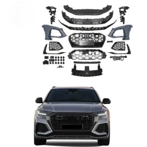 High Quality Audi Q8 Upgraded RSQ8 Material Car Bumper Grille Rear Diffuser with Exhaust Body Kit Full for Q8 2021 2022