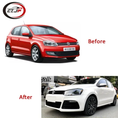 CZJF Car Facelift Body Kit Front Rear Bumper for 2010 2011 2012 2013 2014 2015 2016 VW Polo MK 5 Upgrade to Polo R20 - immagine 2