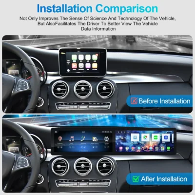 Navihua New Arrival Dual Screen Android Car Radio GPS Navigation Multimedia Carplay Stereo for Benz C Class W205 GLC 2014-2019 - immagine 3