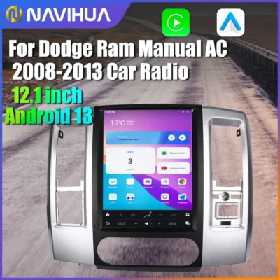 For Dodge RAM 2008-11 Android 13 Multimedia DVD Player Wireless Carplay GPS Navigation 12.1" LCD Digital Touch Screen Car Radio - Image 2