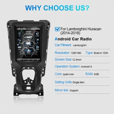New Upgrade For Lamborghini Huracan 2014 2018 Tesla Screen Multimedia Android Car Radio GPS Navigation Auto Head Unit Carplay - Image 5