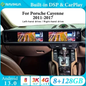 NaviHua 12.3" Dual Screen For Porsche Cayenne 2011 2017 Multimedia Android Car Radio Carplay Navigation Entertainment Headunit