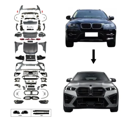 X6 E71 Upgrade to G06 LCI X6M Style Body Kit Bumper Head Lights Fender Exhaust 2009-2014 X6 E71 Old to New Facelift Car Parts
