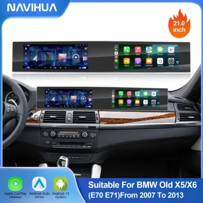 Navihua for BMW X5 E70 X6 E71 CCC CIC 2007-2013 Car Upgrade Dual Screen Android Car Radio GPS Navigation Multimedia Carplay Unit - Image 2
