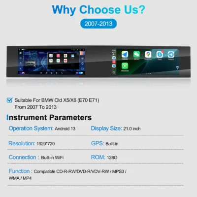 Navihua for BMW X5 E70 X6 E71 CCC CIC 2007-2013 Car Upgrade Dual Screen Android Car Radio GPS Navigation Multimedia Carplay Unit - Image 6