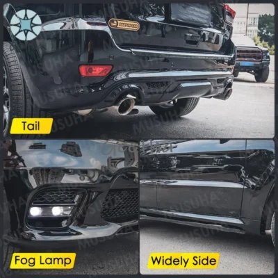 MUSUHA Srt8 Body Kit for Jeep Grand Cherokee Srt8 Body Kit With Hood 2017 2018 2019 2020 Car Accessories Without Headlights - immagine 4