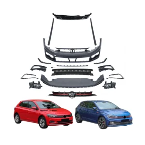 Facelift Car Accessories Head Light Grills Side Skirt Bodykit for VW Polo 2018 Upgrade to GTI Design Body Kit