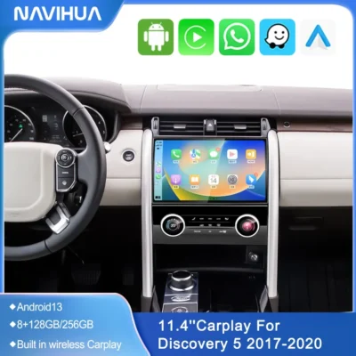 11.4" Android 13 Car Radio For Land Rover Discovery 5 LR5 L462 2017-2020 Wireless CarPlay Multimedia Player AC Panel GPS Stereo
