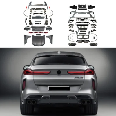 X6 E71 Upgrade to G06 LCI X6M Style Body Kit Bumper Head Lights Fender Exhaust 2009-2014 X6 E71 Old to New Facelift Car Parts - immagine 3