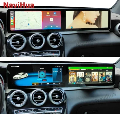 Navihua Dual 12.3" Screen Audio Radio GPS Navigation System For Benz C W205 GLC X253 NTG 5.0 5.5 6.0 2015-2022 Player Multimedia - immagine 2