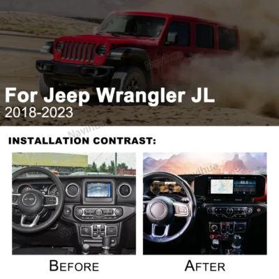 For Jeep Wrangler JL 2018 2022 Auto LCD Dashboard Android Car Radio Speedometer Carplay Navigation Headunit Monitor New Upgrade - immagine 2