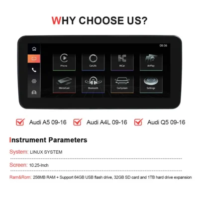 NaviHua Linux System New Upgrade 10.25 Inch Android Auto Head Unit Monitor For Audi Q5 2009 2016 Multimedia Navigation Carplay - immagine 4