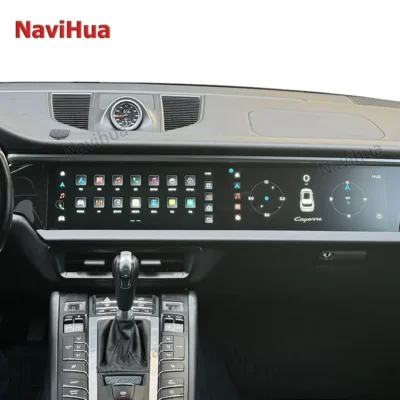 NaviHua Hot Sales 12.3 inch Dual Screen Android Car Radio GPS Navigation Multimedia Player Stereo For Porsche Macan 2014 2017 - immagine 3