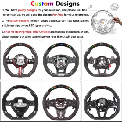 OHC Motors 100% Real Carbon Fiber Leather Alcantara Race Car LED Perfromance Display Steering Wheel Compatible For BMW I8 - immagine 2