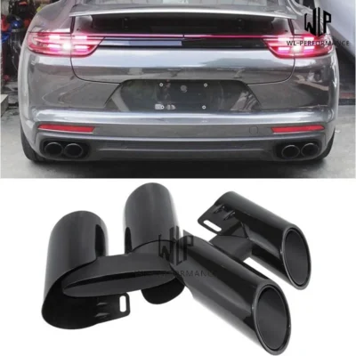 971 Stainless Steel Muffler Exhaust Pipes End Tips Exhaust Tail Throat for Porsche Panamera 970 4s Turbo Gts 17-18 - immagine 3