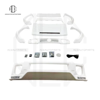 For Suzuki JIMNY front bumper rear spoiler diffuser top wings engine cover wheel brow SUV Fiberglass Car body kit LB style