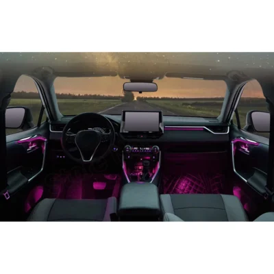 For Toyota RAV4 2020 Car Ambient Light Button And App Control Auto Decorative LED 64 colors Atmosphere Lamp illuminated Strip - immagine 2