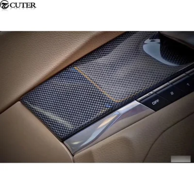 958 Carbon Fiber Plain Weave Interior Door Handle Cover Dashboard Cover Car Body Kit for Porsche Cayenne 958 11-17 - immagine 4