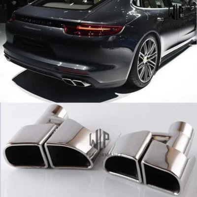 971 Stainless Steel Muffler Exhaust Pipes End Tips Exhaust Tail Throat for Porsche Panamera 970 4s Turbo Gts 17-18 - immagine 2