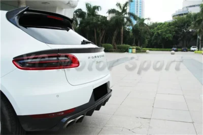 Car Accessories Carbon Fiber Body Kit 5pcs Fit For 2014-2016 Macan Roof Spoiler Rear Wing Rear Diffuser Lip - immagine 4
