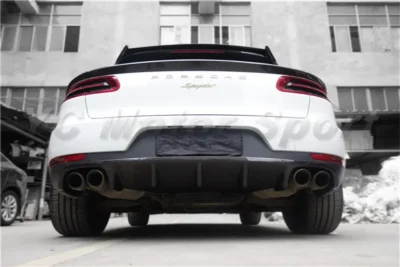 Car Accessories Carbon Fiber Body Kit 5pcs Fit For 2014-2016 Macan Roof Spoiler Rear Wing Rear Diffuser Lip - immagine 5