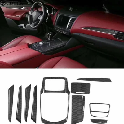 Carbon Fiber Interior Door Handle Cover Dashboard Cover Car Body Kit for Maserati Levante 2017