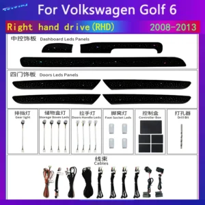 For Volkswagen Golf 6 2008-2013 Car Lnterior Upgra de And Modify LED Starry sky Magic Color OEM Size Cube style Ambient Light