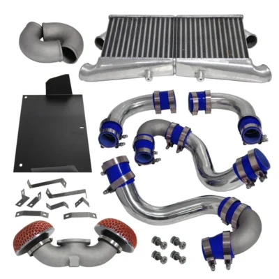 Black/Blue/Red Aluminum Intercooler Kit Fits for Nissan 300ZX Twin Turbo Fairlady Z32 VG30DETT - immagine 5