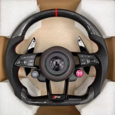 Sports Style Car Steering Wheel for VGolf 7.5 GTI MK7 Polo GTS GTD GTE R Passat CC R-Line Carbon Fiber Steering Wheel - immagine 6
